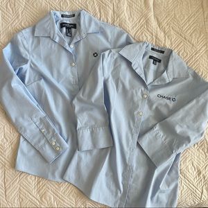 2 Lands End Chase Bank button down shirts. Size 00